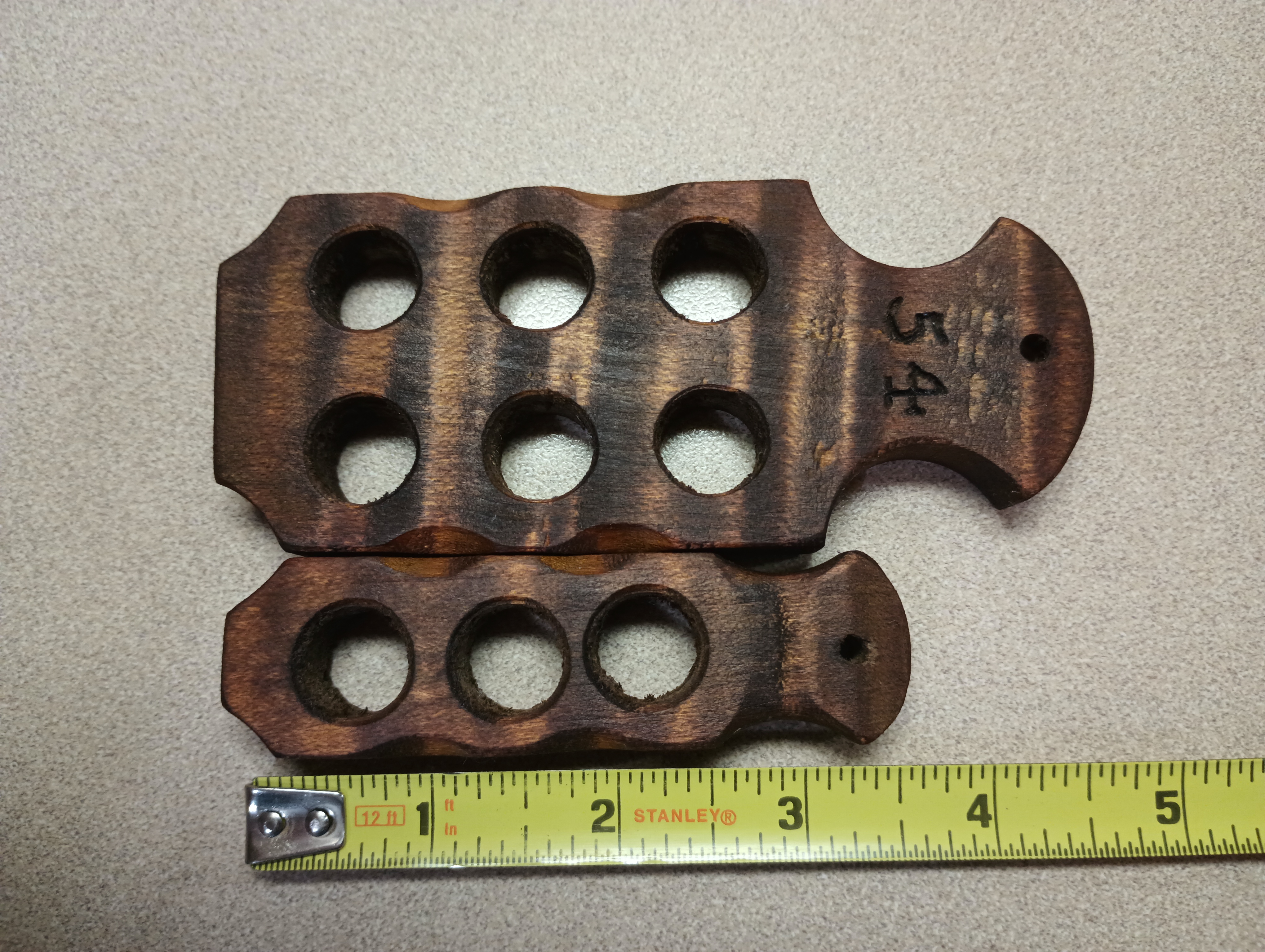 WITHDRAWN - .54 caliber curly maple loading block set 6 + 3 $20 shipped ...