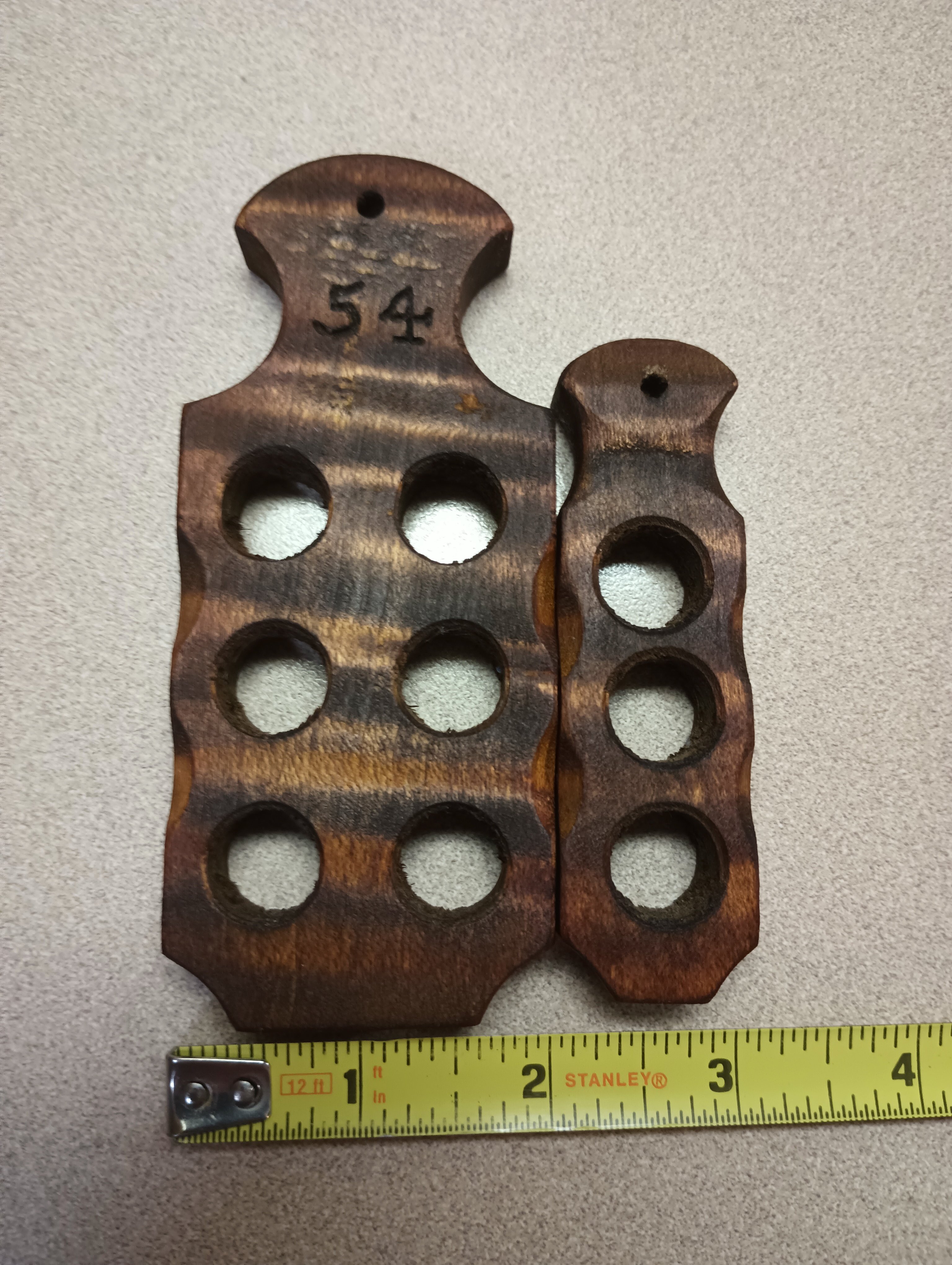 WITHDRAWN - .54 caliber curly maple loading block set 6 + 3 $20 shipped ...