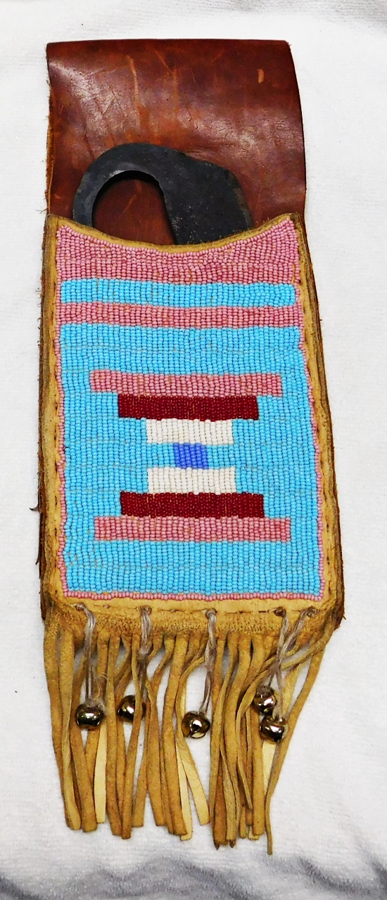 FOR SALE - NORTHERN CHEYENNE STYLE WOMANS BEADED SHEATH AND HAND FORGED ...
