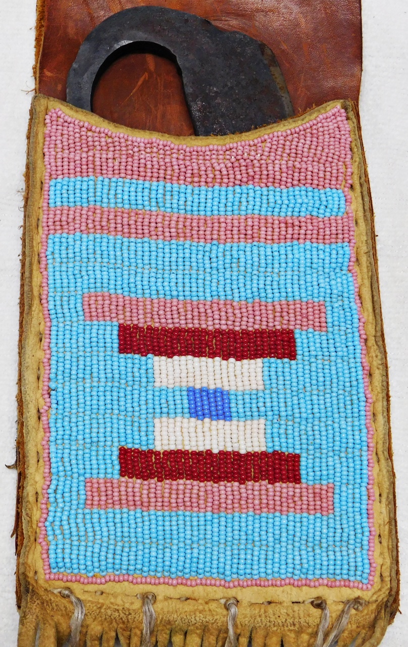 FOR SALE - NORTHERN CHEYENNE STYLE WOMANS BEADED SHEATH AND HAND FORGED ...