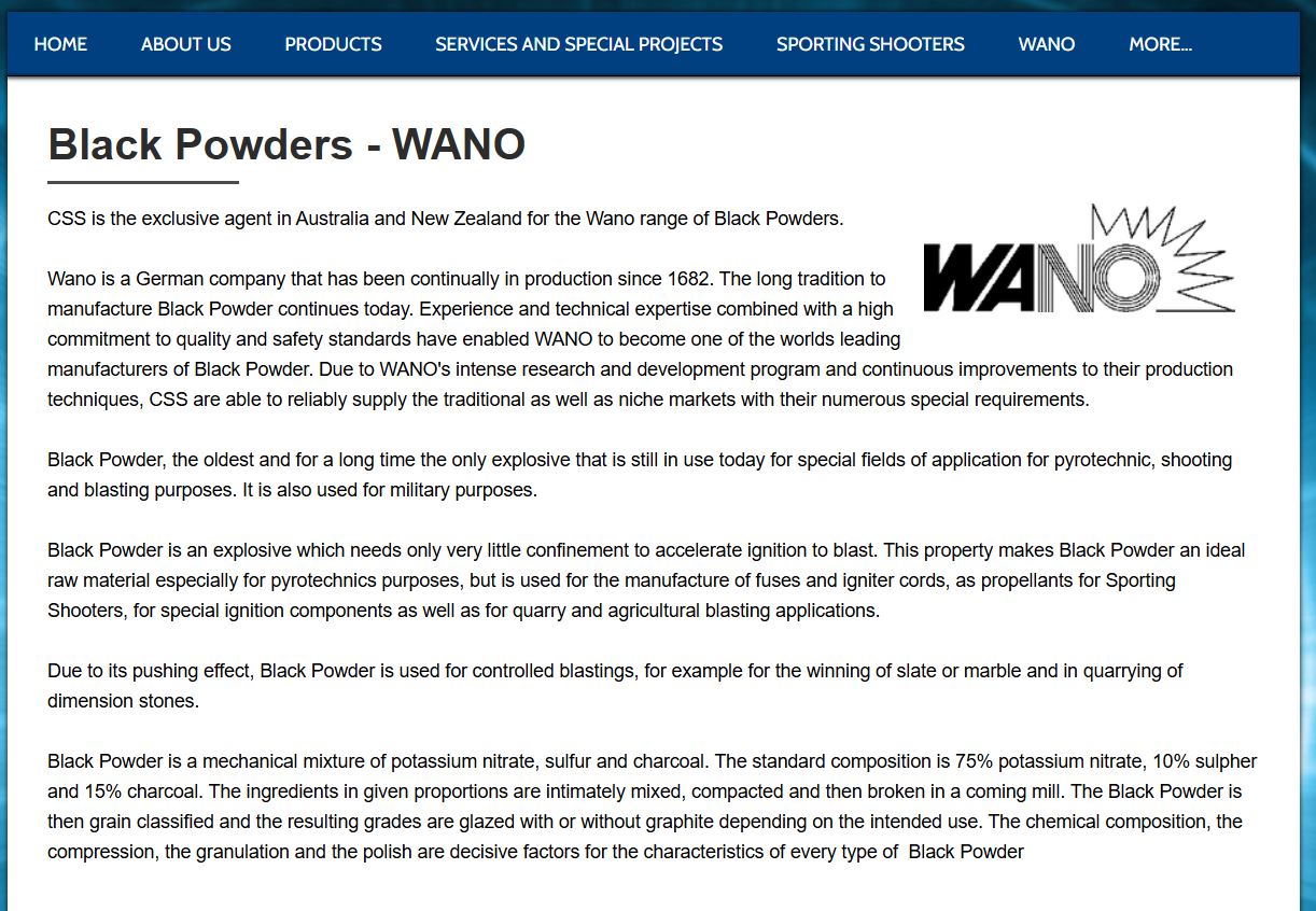 Wano powder. | The Muzzleloading Forum